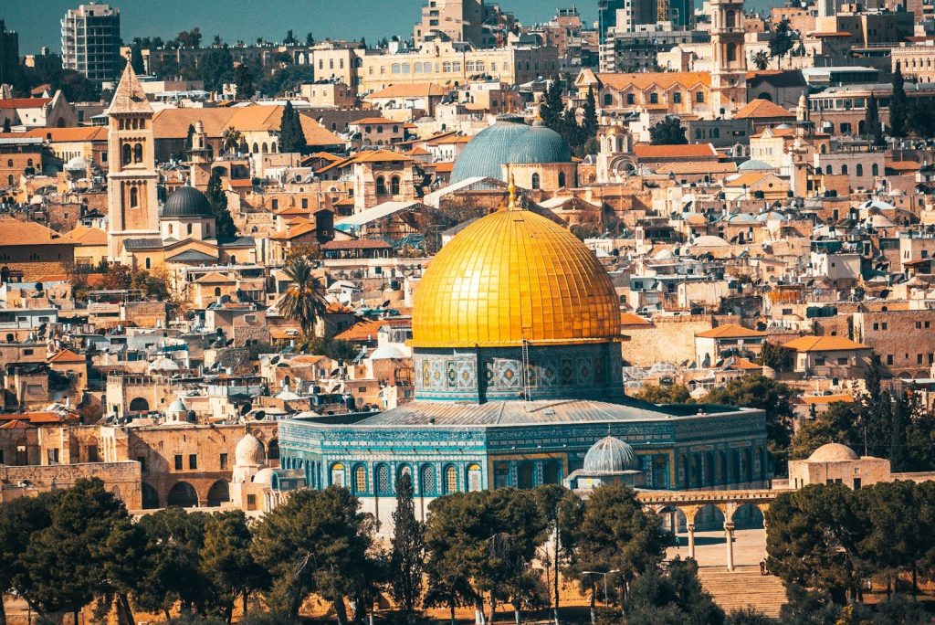 The golden Dome of the Rock in the old city of Jerusalem, Israel